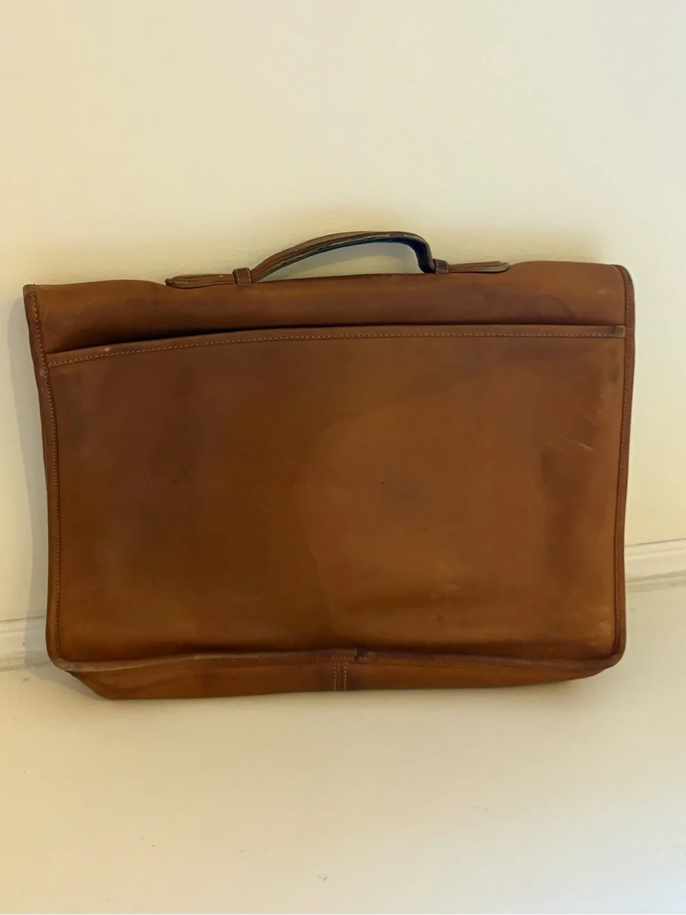Coach Tan Leather Briefcase with Top Handle